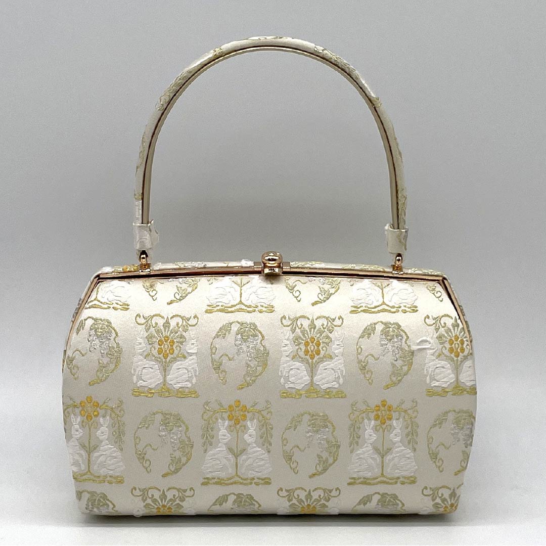 (新古品)草履バッグセット フォーマル Bランク 花うさぎ 帯地 Lサイズ クリーム系 1133000394415