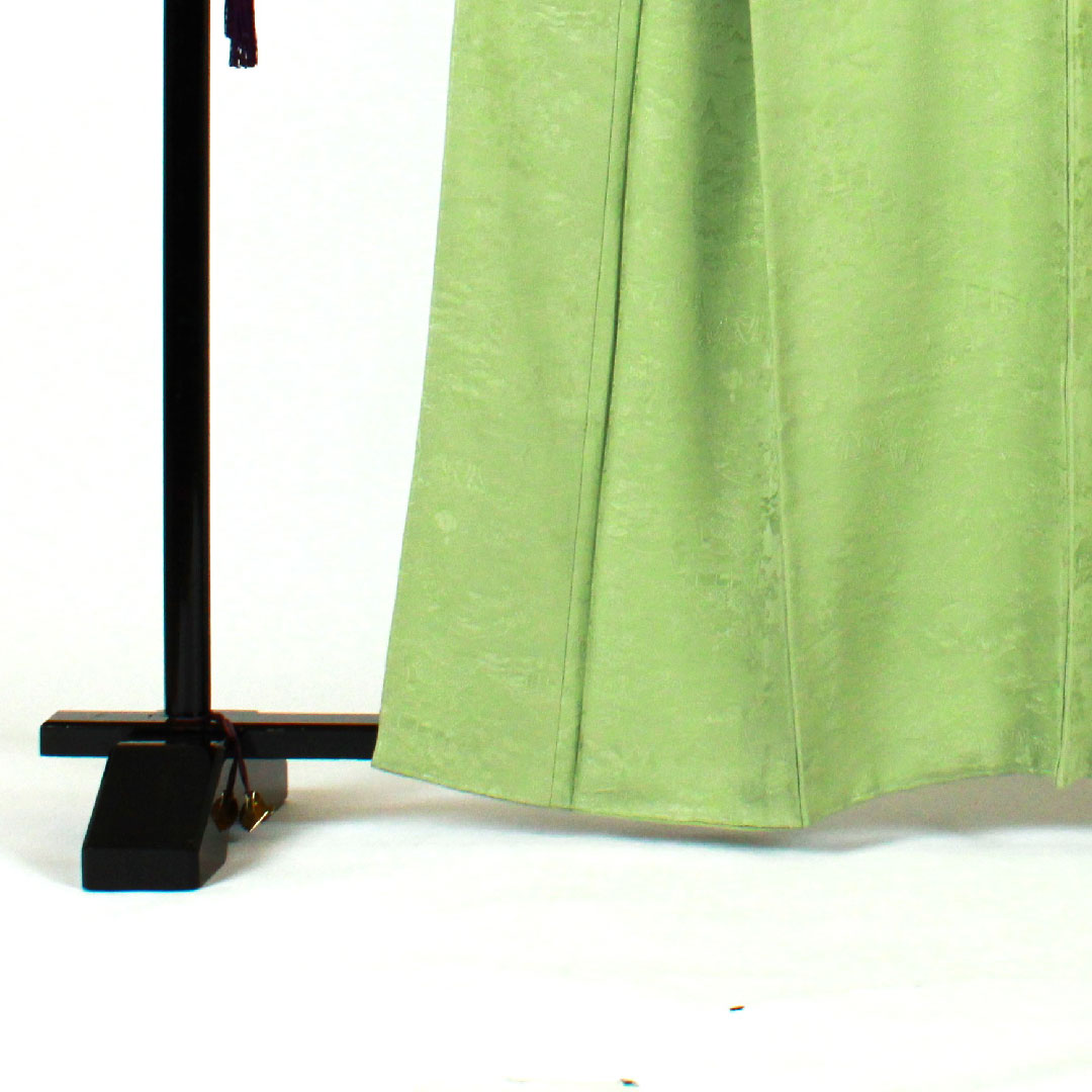 色無地 寿光織 時代人物風景模様 剣片喰 身丈164cm 裄丈66cm 袷 正絹 Sランク 緑系 1114000292319