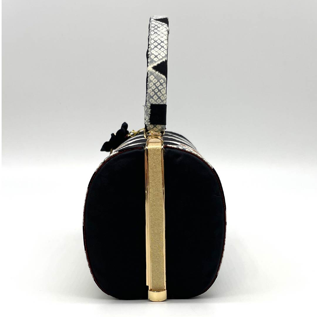 和装バック カジュアル 黒色(くろいろ) 鱗 だるま 風車 黒系 NEWランク 113900034110