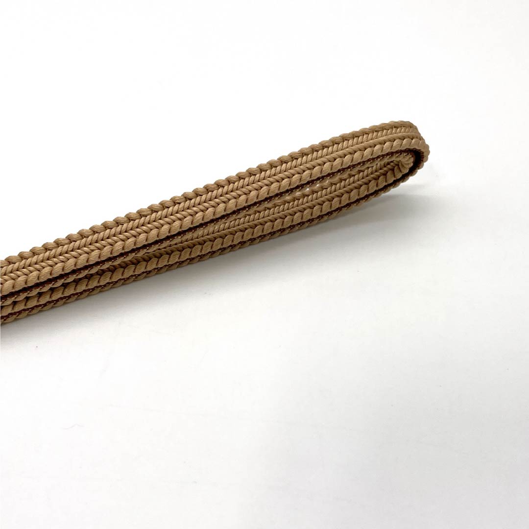 (新品)帯締め 正絹 NEWランク 三分紐 梅染色(うめぞめいろ) 帯留め用 長さ約122cm 幅約0.9cm カジュアル ベージュ系 1135005821325