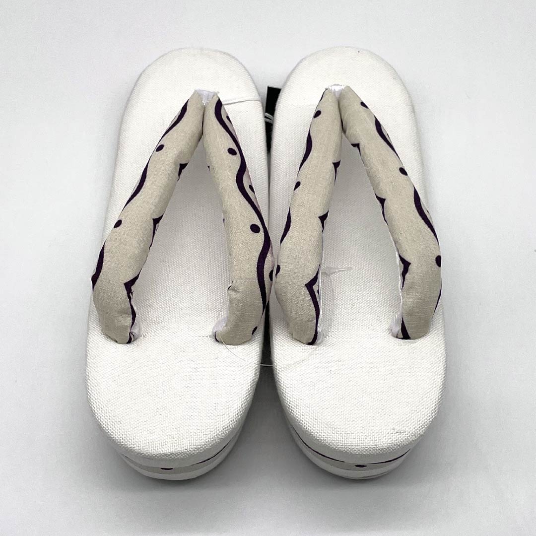 (新品)草履 亜麻 NEWランク 夏草履 亜麻草履 日本製 夏用 長さ24cm Lサイズ 白系 1122001701411