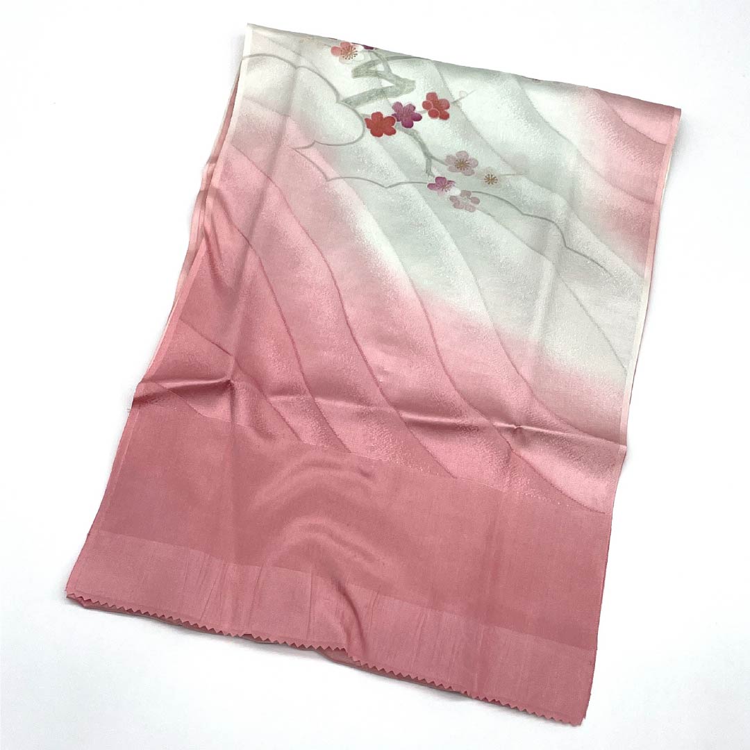 (新古品) 帯締め・帯揚げセット 正絹 NEWランク 浅紅色(あさべにいろ) 青白磁色(せいはくじいろ) 花柄 東雲色(しののめいろ) 長さ約167cm 幅約1.7cm フォーマル ピンク系 1141000251313