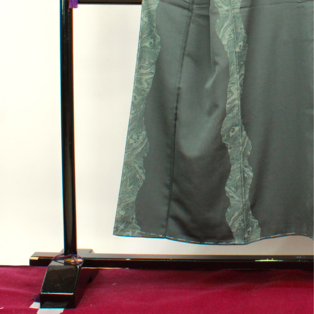 Homongi, lined, length 151cm, sleeve length 61.5cm, iron grey, flowing water, pure silk, A rank, gray, 1112002553222
