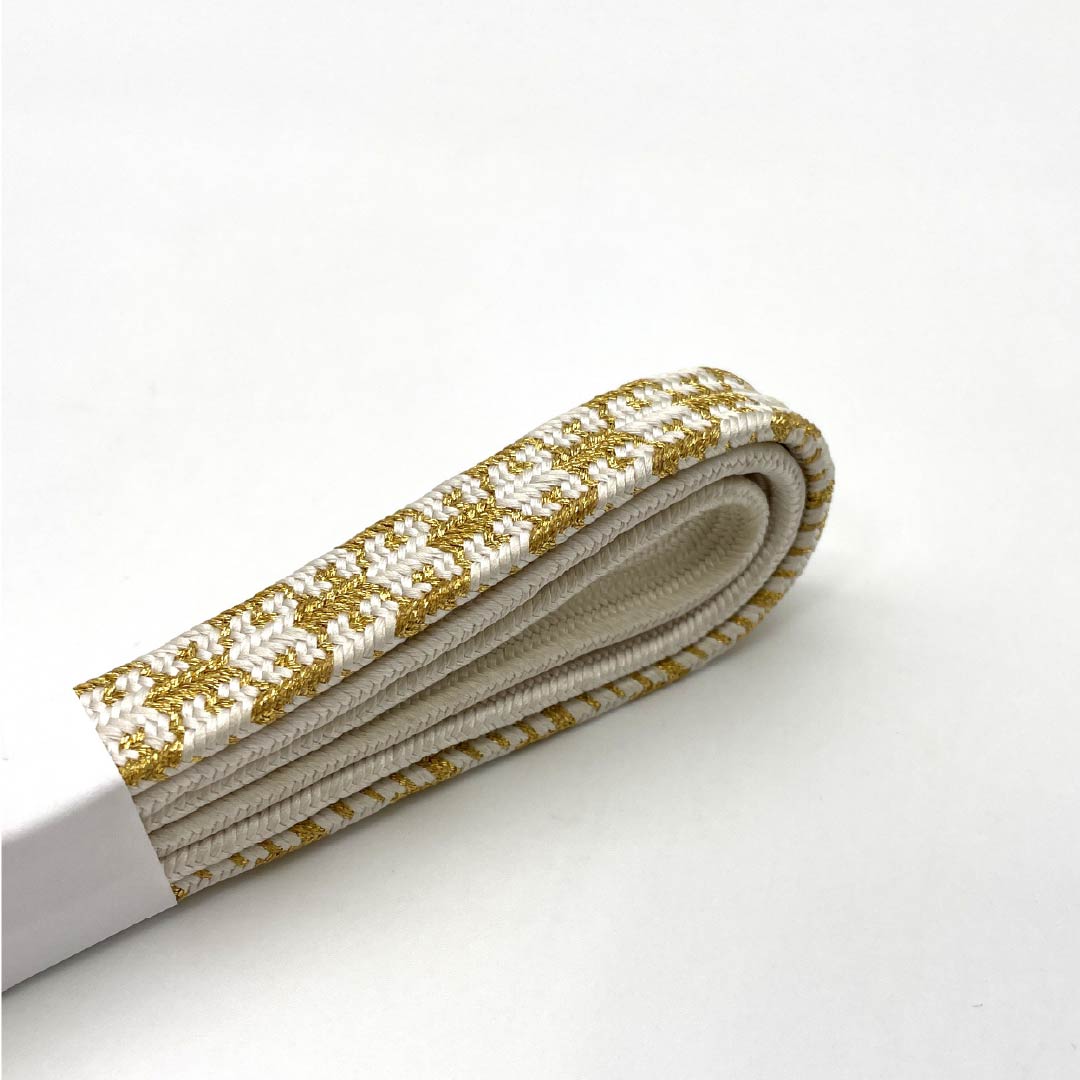 (新品)帯締め 正絹 NEWランク 生成り色(きなりいろ) 平田組紐 留袖用 古典柄 長さ約159cm 幅約1.6cm フォーマル 白系 1135004971311