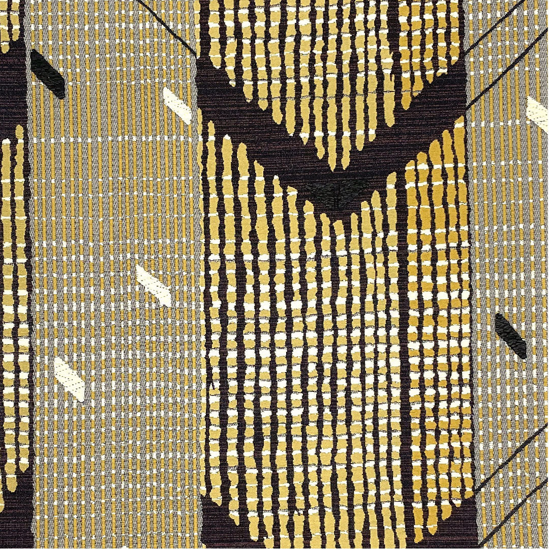 袋帯 幾何学模様 帯丈436cm 正絹 Sランク 六通 カジュアル グレー系 1123004312322