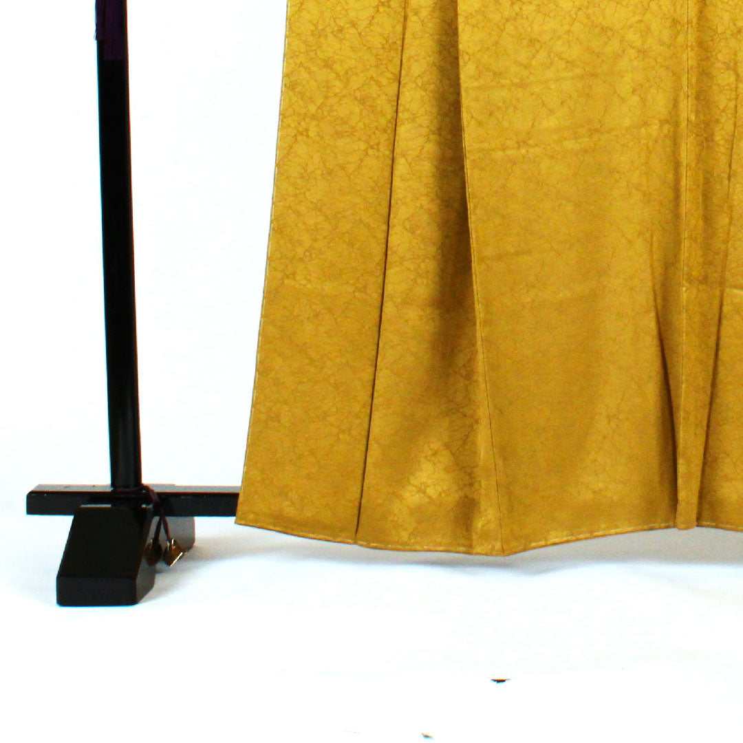 色無地 氷割れ模様 身丈162cm 裄丈64cm 袷 正絹 Sランク 黄系 1114000172323