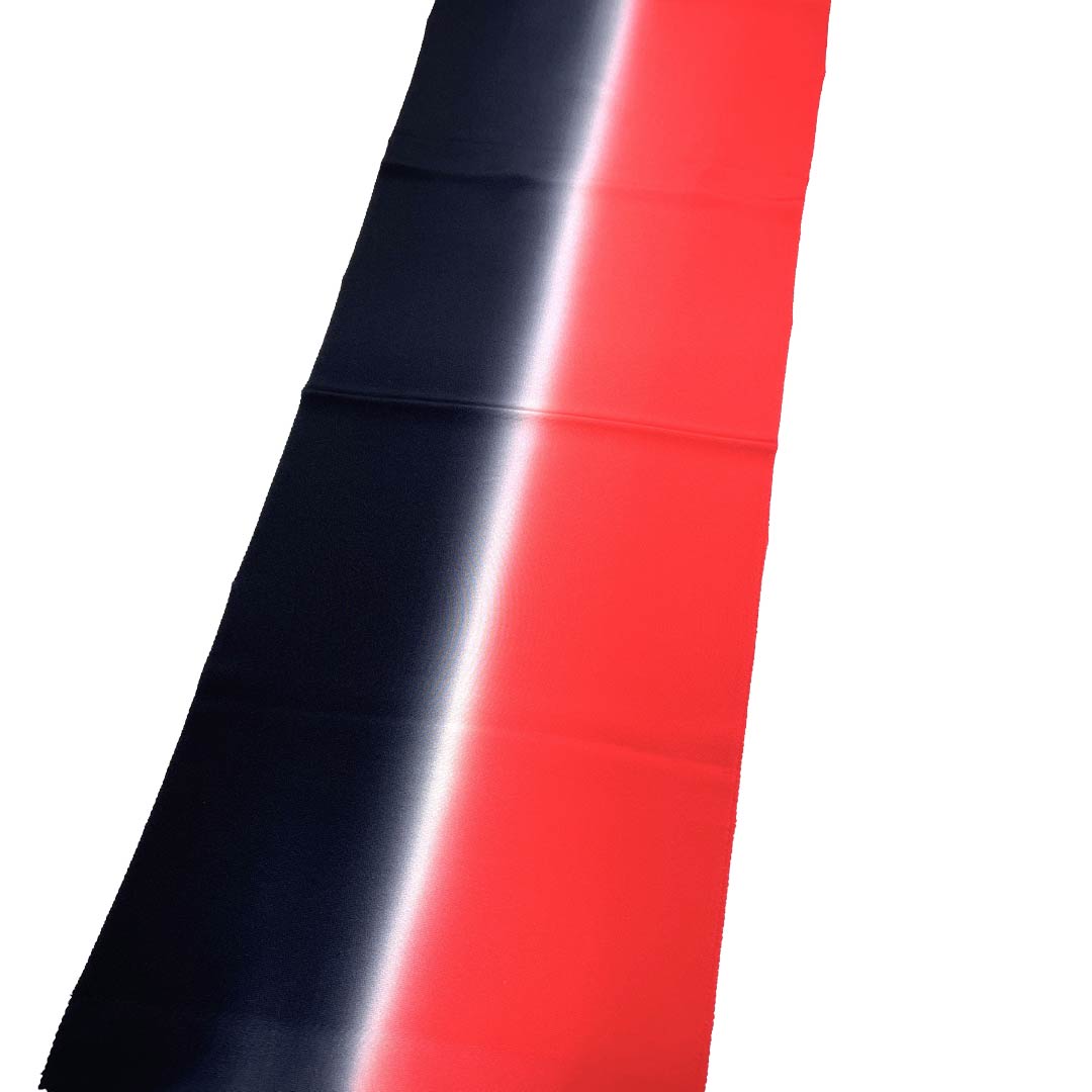 (新古品)帯揚げ 正絹 NEWランク カジュアル 黒色(くろいろ) 赤色(あかいろ) 無地 長さ約180cm 幅約30cm 黒系 1136003251910