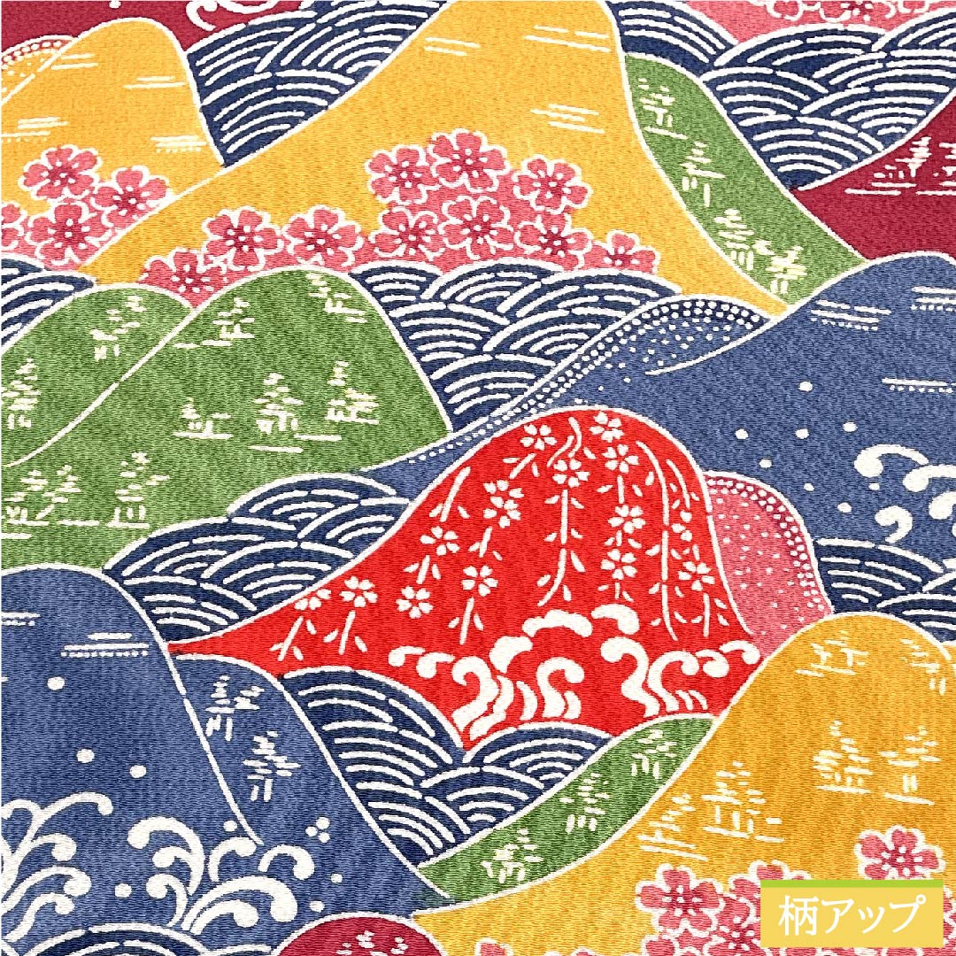 名古屋帯 紺瑠璃色 京紅型 遠山柄 桜 帯丈351cm 正絹 Sランク ポイント柄 カジュアル 青系 1124005472317 名古屋仕立て