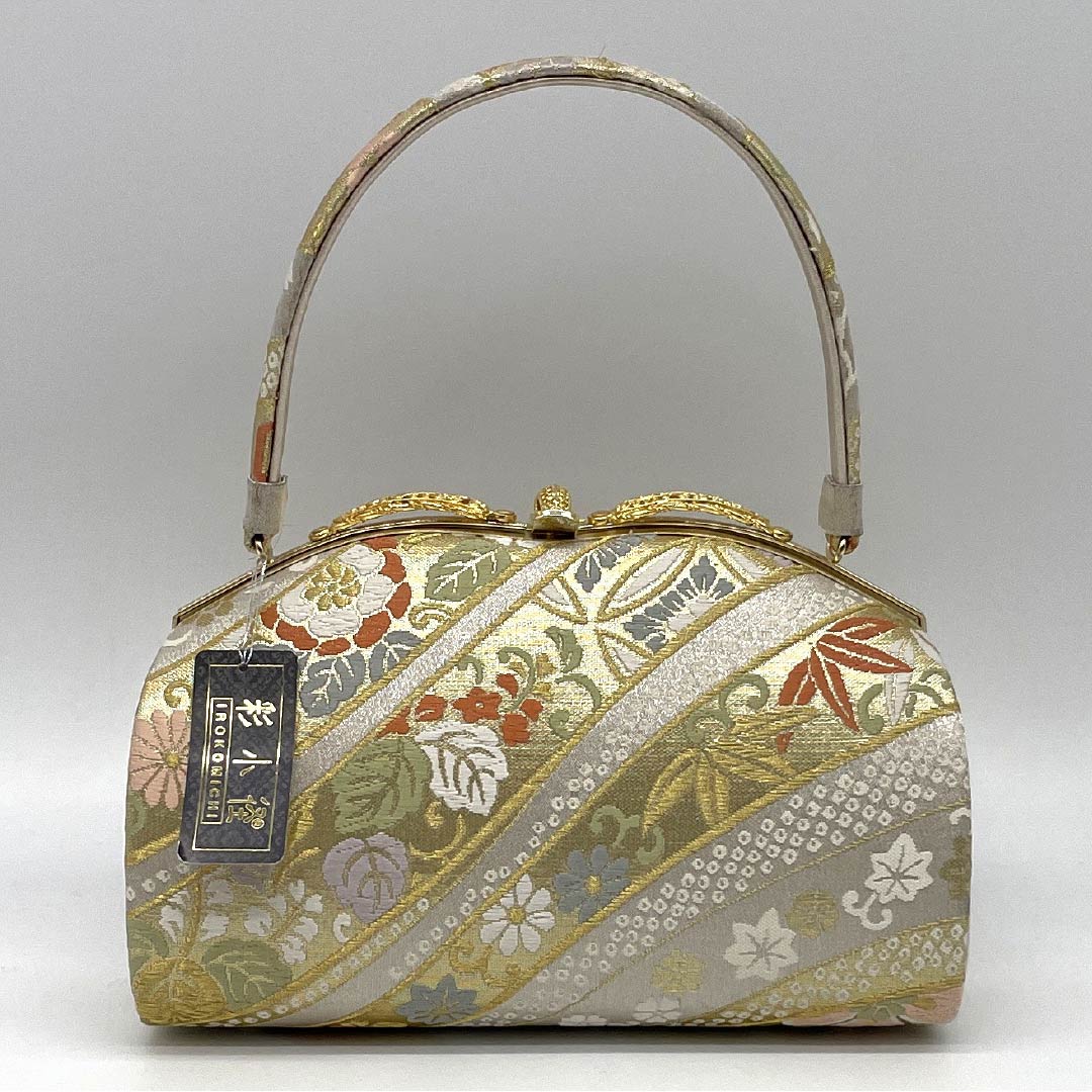 (新古品)草履バッグセット フォーマル Aランク 吉祥文様 帯地 Lサイズ 金系 1133000463421