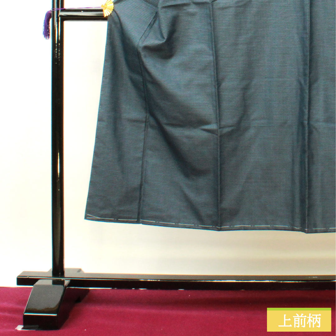 男物 正絹 身丈145cm 裄丈70.5cm 大島紬 亀甲模様 しつけ糸付き 未使用品 Sランク 袷 紺系 1119000792418