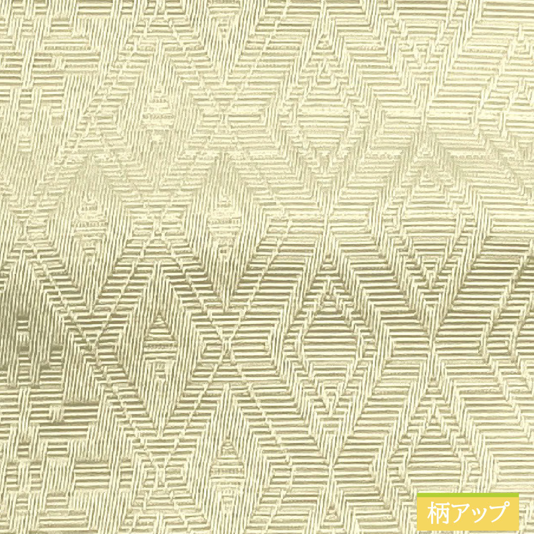 (New) Half-width Obi Polyester NEW Rank Off-white, Smoked Silver, Diamond Pattern, Floral, Reversible, Obi Length 400cm, White-based, 1125002491411