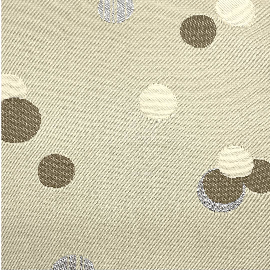 半幅帯 ポリエステル 蕎麦切色(そばきりいろ) 消墨色(けしずみいろ) 七宝 ドット モダン ニュートラルカラー 帯丈396cm ベージュ系 Sランク 1125001262325