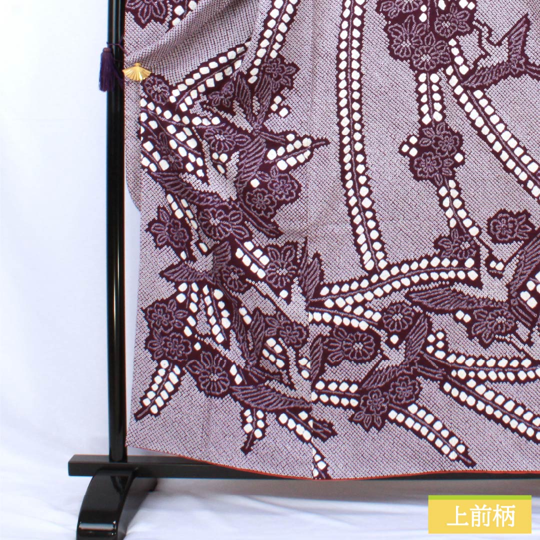 振袖 正絹 Sランク 身丈158.5cm 裄丈62cm 袷 似紫色(にせむらさきいろ) 総絞り 総花 紫系 1113002782320