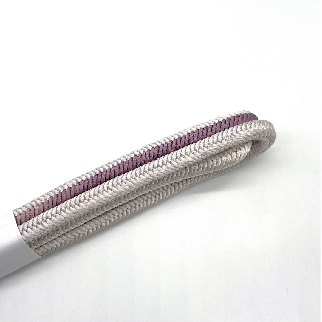 帯締め 正絹 Sランク 白梅鼠色(しらうめねずいろ) 丸組 長さ約167cm 幅約1cm カジュアル グレー系 1135006032322