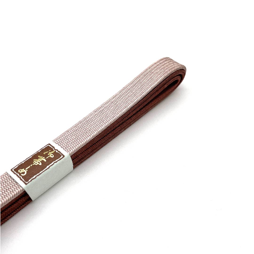 (New old stock) Obi-jime (belt sash) made of pure silk, quarter-length string, chestnut plum color, pale white color, Suiran Kobo, new old stock, length approx. 165cm, width approx. 1.2cm, casual, A rank, purple, 1135002053320