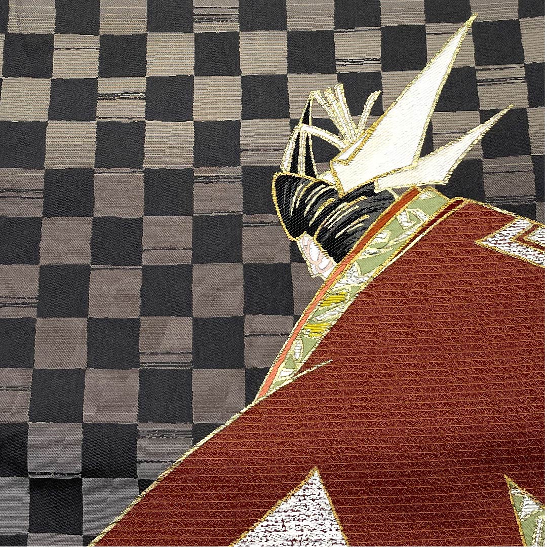 袋帯 職人七人衆 隈取 市松 河瀬満織物 帯丈452cm 正絹 Aランク 六通 カジュアル グラデーション系 1123006843499