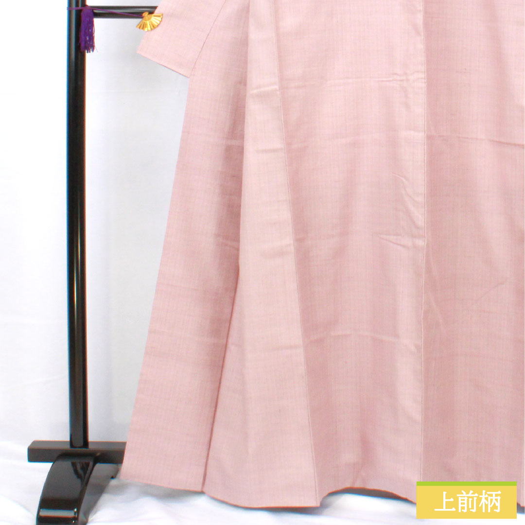 色無地 正絹 身丈163cm 裄丈64cm 蒼白色(そうはくしょく) 紬地 一つ紋 中陰五三桐 袷 Sランク 紫系 1114001812420