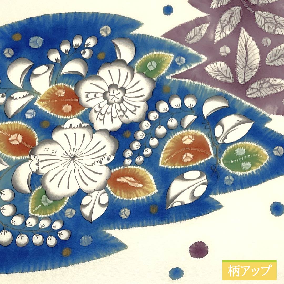 名古屋帯 生成り色(きなりいろ) 染め帯 作家物 辻ヶ花模様 帯丈352cm 正絹 Sランク ポイント柄 セミフォーマル クリーム系 1124008502315 名古屋仕立て