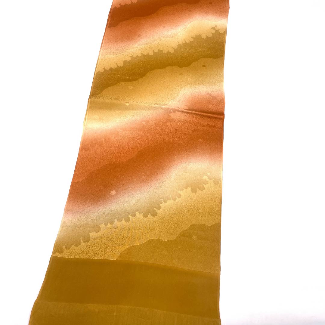 Obiage Silk S-rank Semi-formal Amber Abstract Pattern Length approx. 178cm Width approx. 30cm Brown-toned 1136003072914