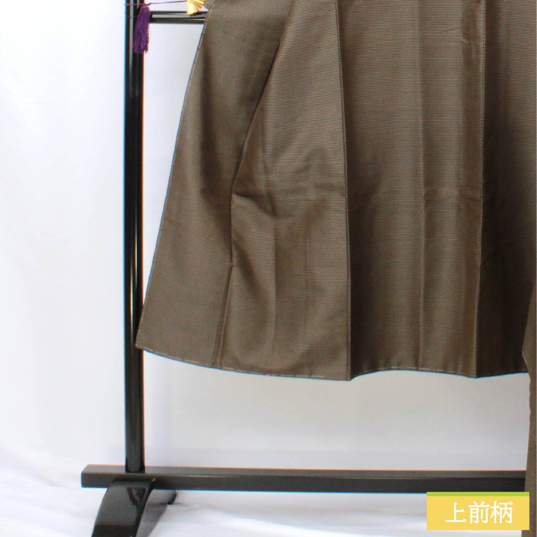 Men's pure silk S-rank kimono, length 136.5cm, sleeve length 66cm, soot-colored tortoiseshell pattern with basting thread, lined ensemble, brown, product number 1119001412314