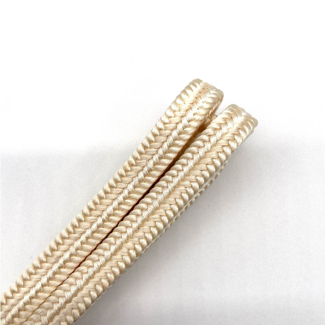 (新古品) 帯締め 正絹 四分紐 薄卵色(うすたまごいろ) 五嶋紐 冠(ゆるぎ) 江戸組紐 長さ約162cm 幅約1cm カジュアル Sランク クリーム系 1135000412915
