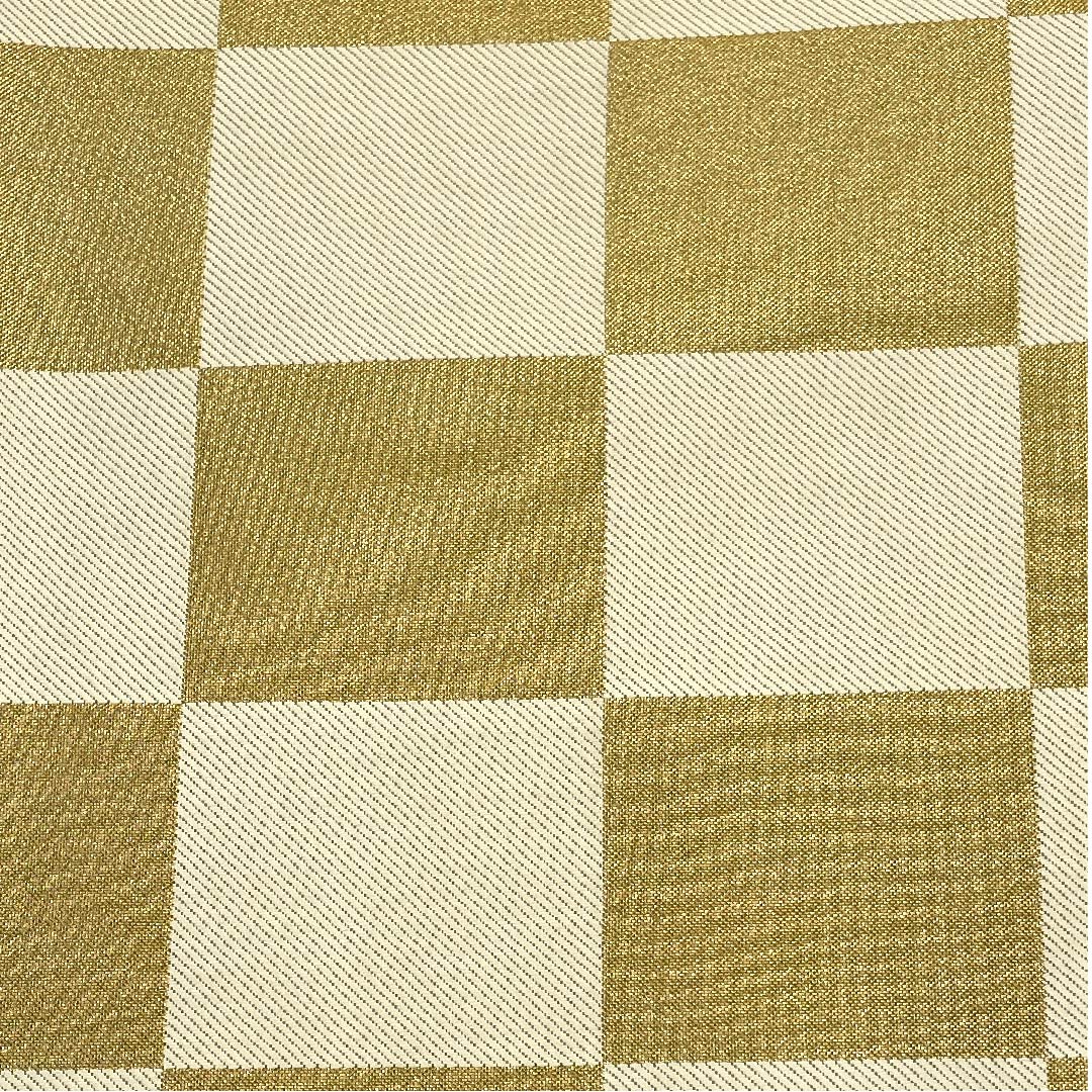 袋帯 金色 振袖用 市松 帯丈436cm 正絹 Sランク 六通 フォーマル 金系 1123006382321