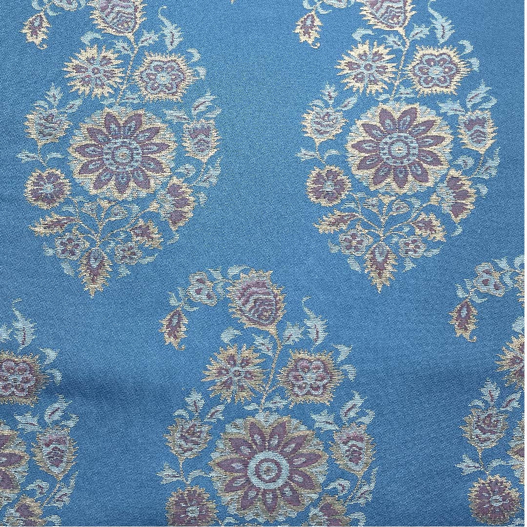 (未仕立)袋帯 次縹色(つぎのはなだいろ) 織悦 印度更紗 竜頭花文 帯丈416cm 正絹 NEWランク 六通 セミフォーマル 青系 1123006931317