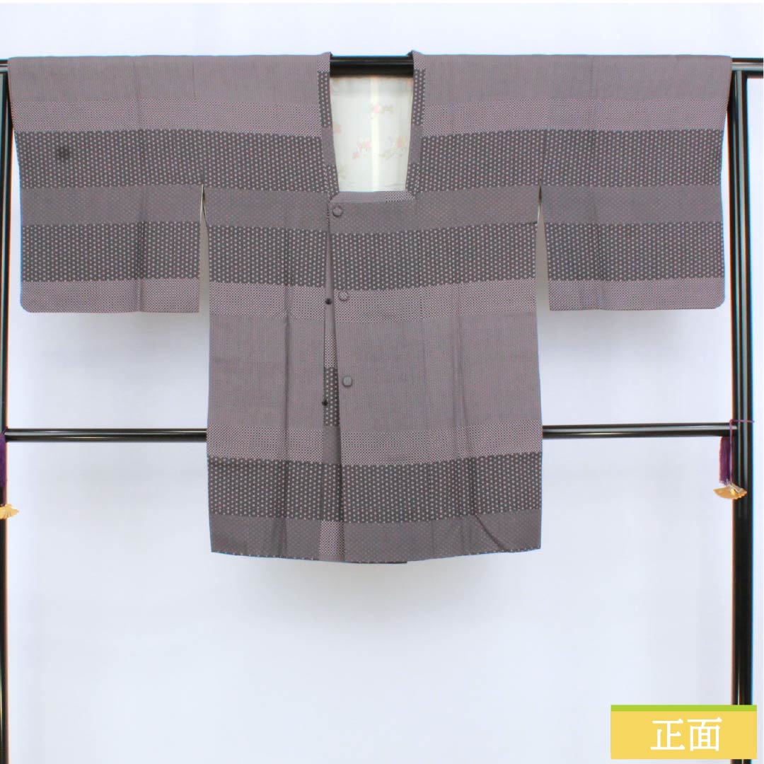 道行コート 正絹 Aランク 身丈89cm 裄丈65cm 鳩羽色(はとばいろ) 江戸小紋 袷 紫系 1117001433920