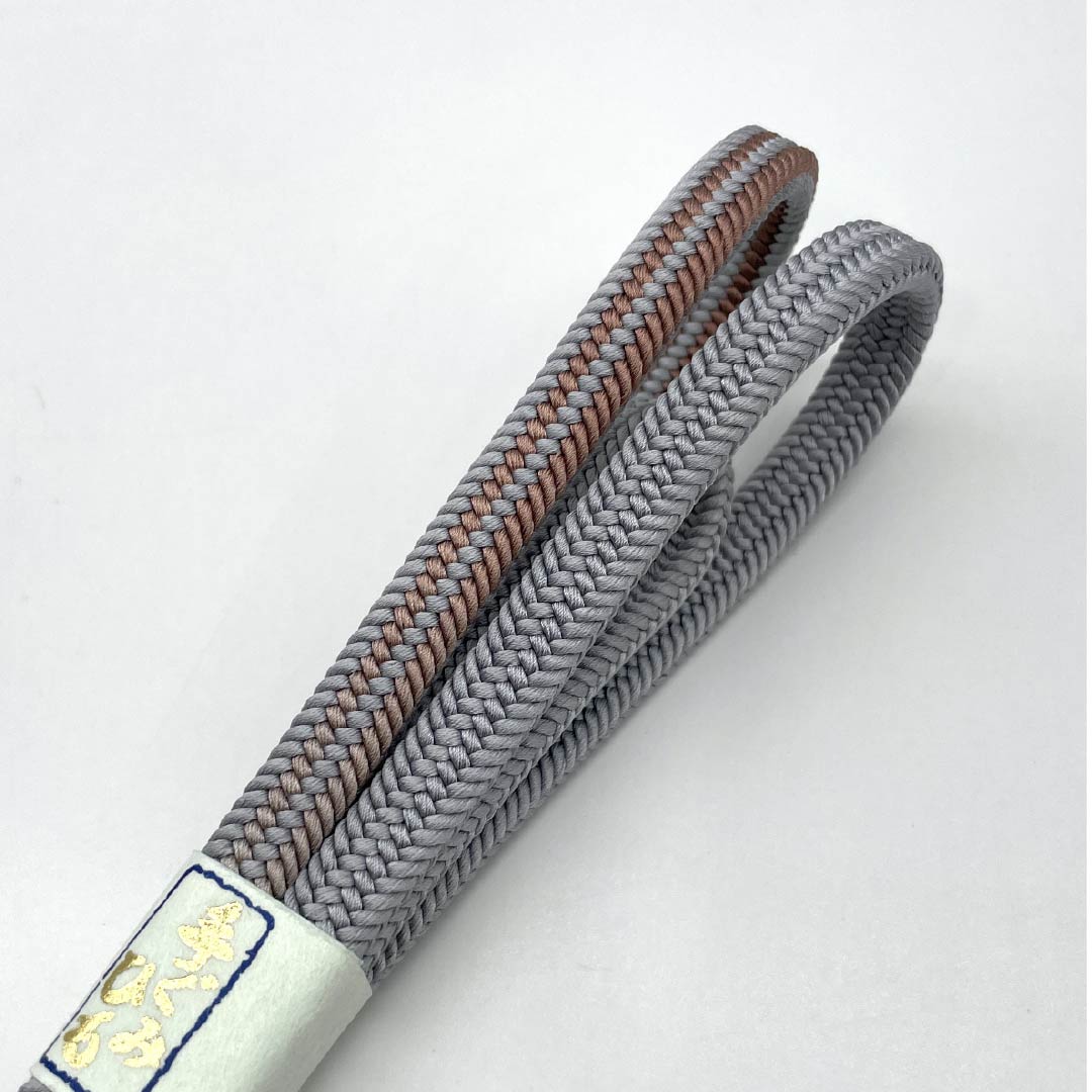 帯締め 正絹 Sランク 白銅色(はくどういろ) 長さ約162cm 幅約1cm カジュアル グレー系 1135005922322