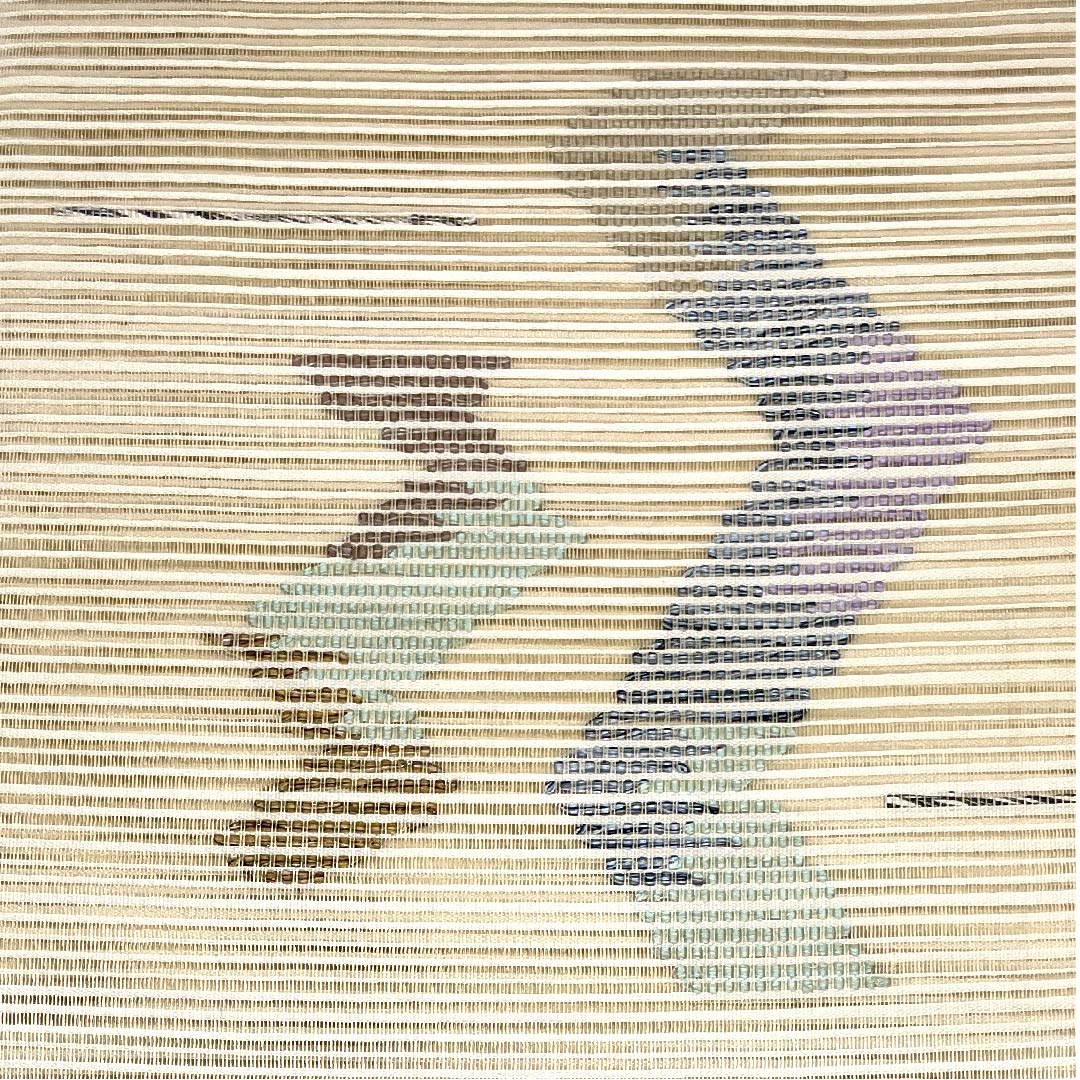 名古屋帯 生成り色 夏帯 絽 抽象模様 西陣織 帯丈376cm 正絹 Sランク ポイント柄 カジュアル クリーム系 1124003882315 開き仕立て