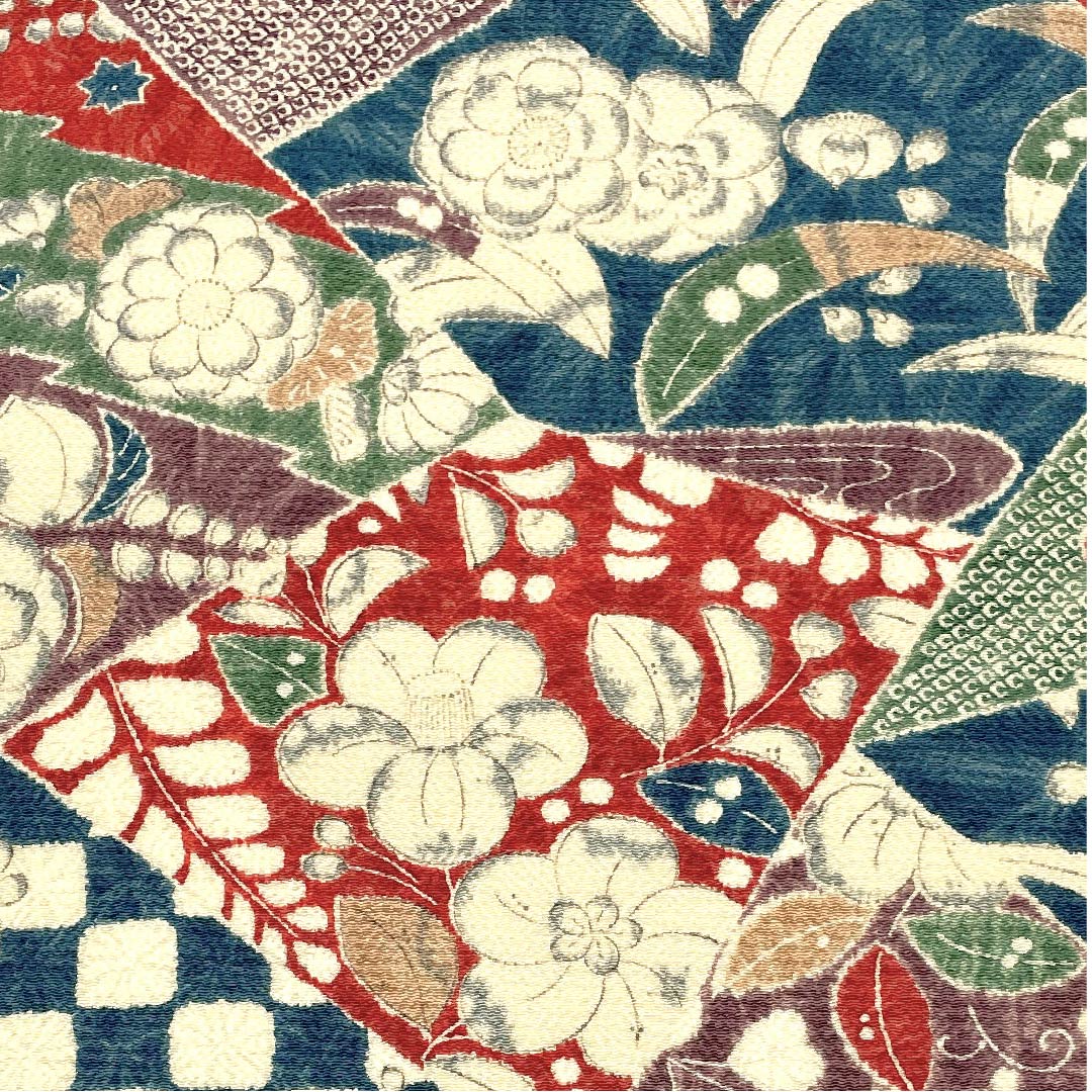 名古屋帯 紫鼠色 ちりめん地 辻ヶ花模様 帯丈381cm 正絹 Bランク ポイント柄 カジュアル 紫系 1124004774320 名古屋仕立て