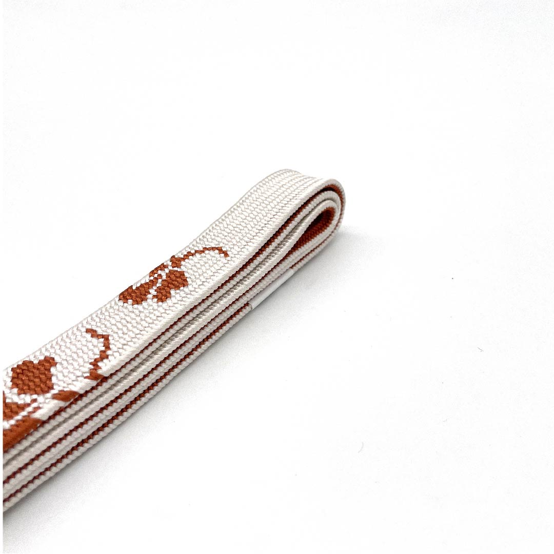 (新古品) 帯締め 正絹 四分紐 胡粉色(ごふんいろ) 五嶋紐 江戸組紐 新古品 長さ約162cm 幅約1.7cm カジュアル Sランク 白系 1135002892311