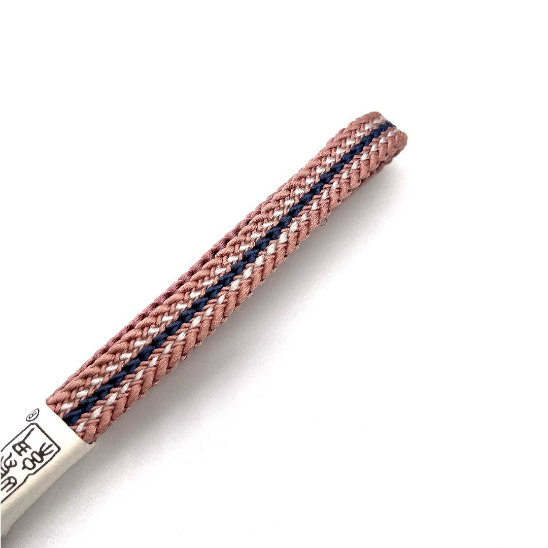 (新古品)帯締め 正絹 四分紐 曙色(あけぼのいろ)五嶋紐 江戸組紐 長尺 長さ約175cm 幅約1cm カジュアル Aランク ピンク系 1135001363913
