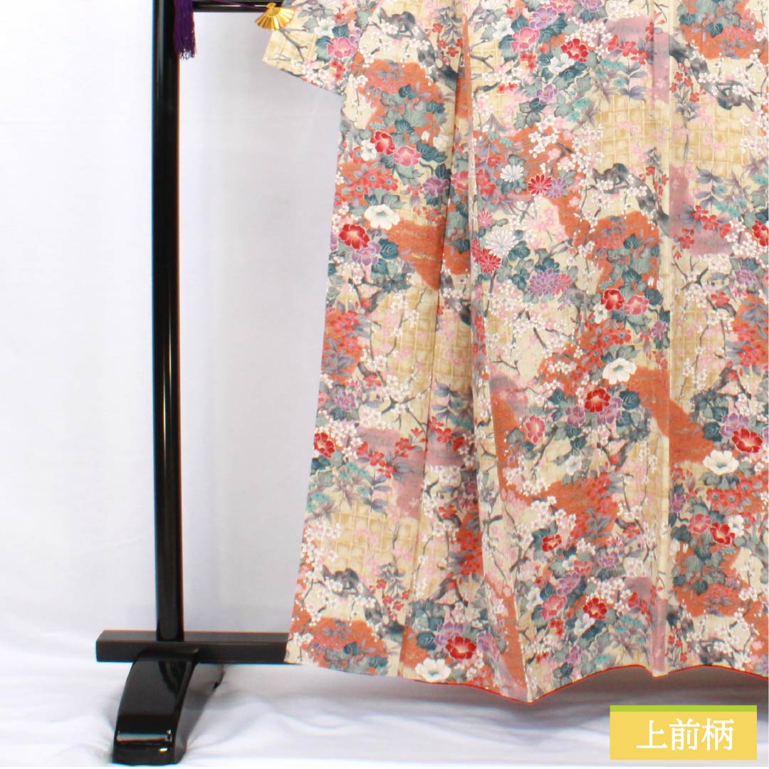 Komon, pure silk, length 159cm, sleeve length 62.5cm, lined, Kyo-Yuzen, classic pattern, S rank, gradation style, 1115005382399