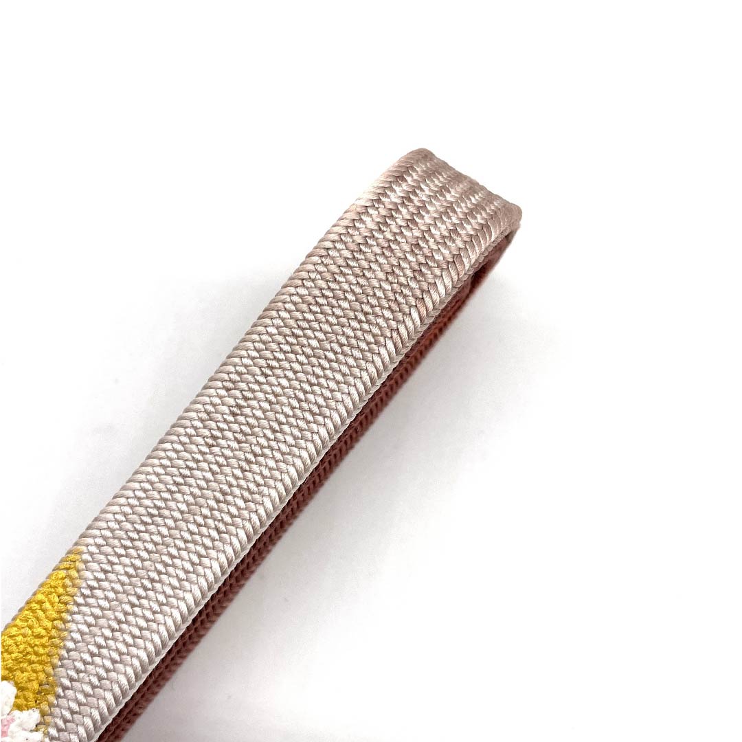 (新古品) 帯締め 正絹 四分紐 紅鳶色(べにとびいろ) 桜 中村勝雲 手描き 長さ約165cm 幅約1.5cm セミフォーマル Sランク 茶系 1135000222314