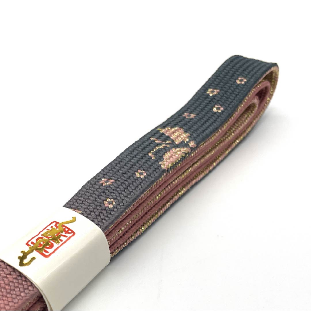 帯締め 正絹 四分紐 2色ぼかし 蝶 長さ約159cm 幅約1.6cm セミフォーマル Sランク ピンク系 1135003032313