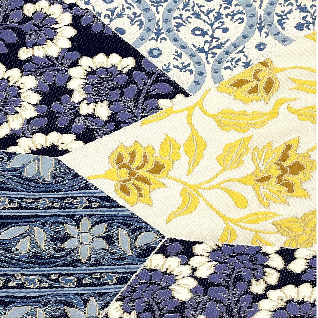 袋帯 白色 振袖用 白綾苑大庭 唐花模様 帯丈451cm 正絹 Sランク 六通 フォーマル 白系 1123009382411