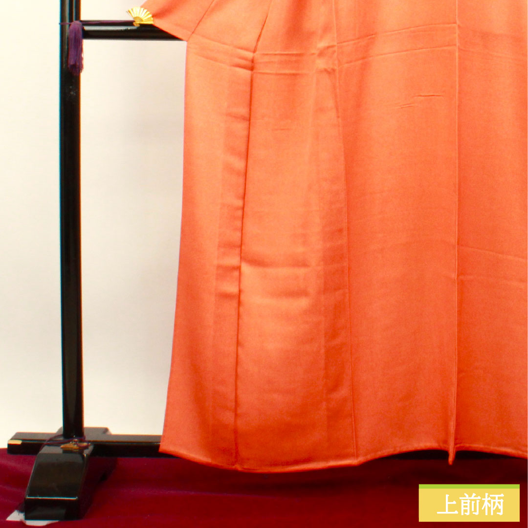 小紋 正絹 身丈160cm 裄丈63.5cm 単衣 鉛丹色 江戸小紋 行儀 Aランク 橙系 1115003663426