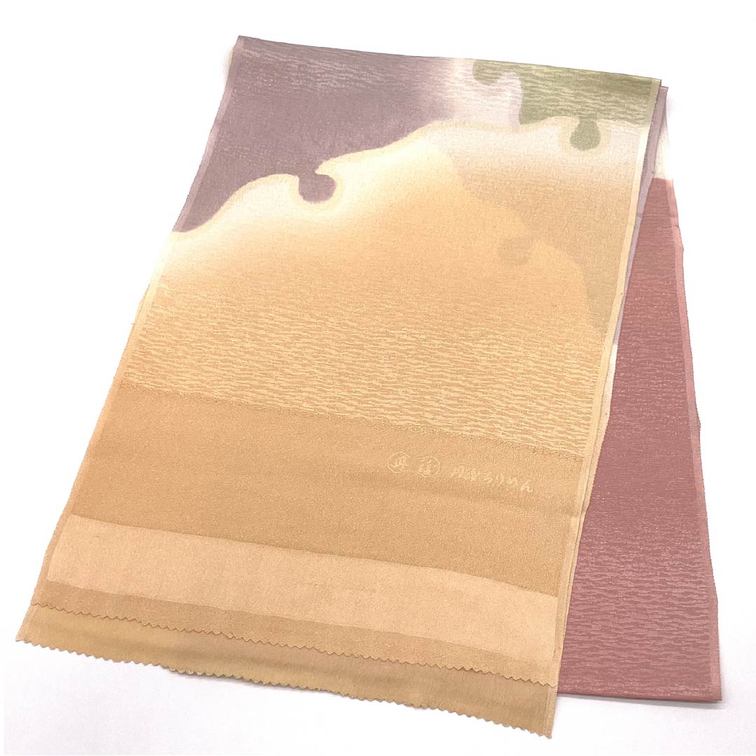 帯揚げ 正絹 フォーマル 肌色(はだいろ) 丹後ちりめん 雪輪 古典柄 長さ約172cm 幅約29cm Sランク 橙系 1136000292926