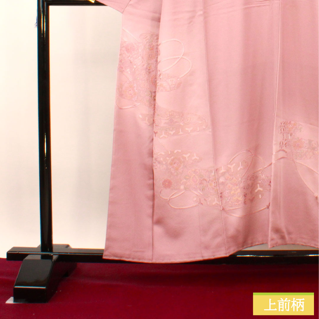 訪問着 正絹 袷 身丈156.5cm 裄丈65cm 御所染色 蘇州刺繡 汕頭刺繡 しつけ糸付き 未使用品 Sランク 紫系 1112003622320