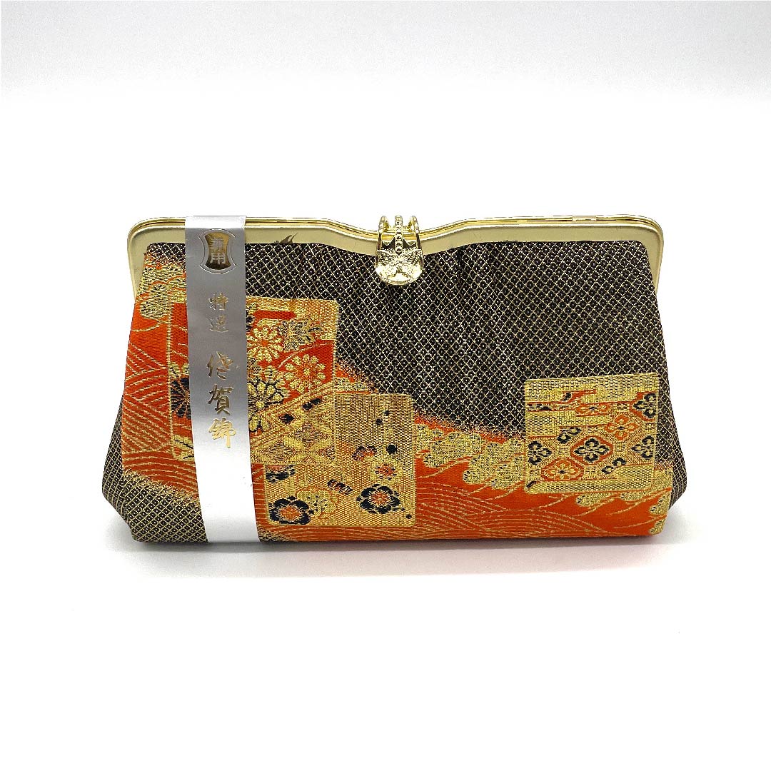 (新古品)草履バッグセット フォーマル 銀朱色(ぎんしゅいろ) 未使用品 佐賀錦 三枚芯 Mサイズ 朱系 Aランク 1133000013316