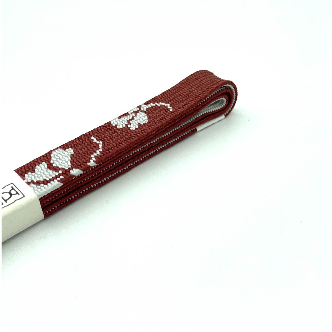 (新古品) 帯締め 正絹 四分紐 弁柄色(べんがらいろ) 五嶋紐 江戸組紐 新古品 長さ約162cm 幅約1.7cm カジュアル Sランク 茶系 1135002962314