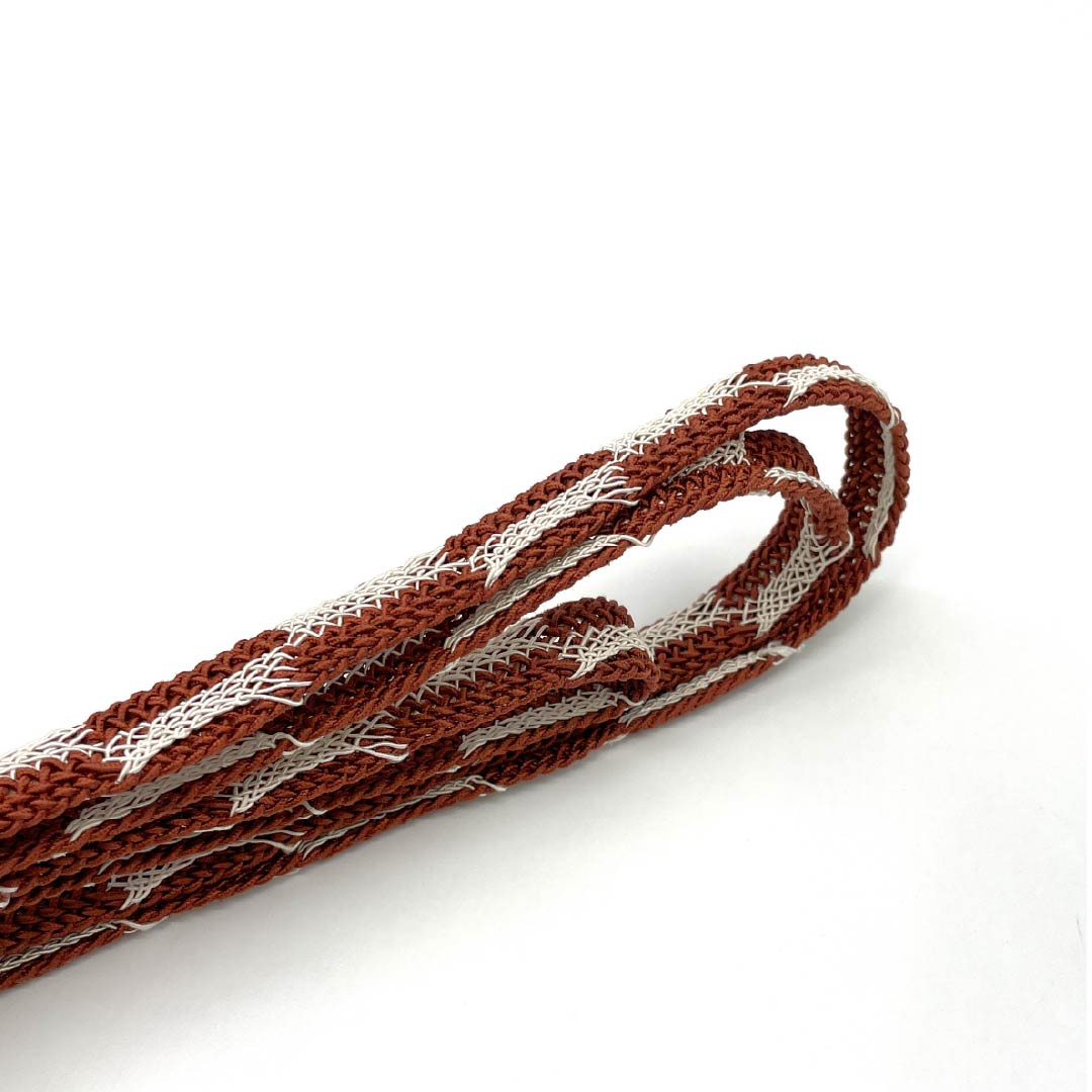 帯締め 正絹 Sランク 赤銅色(しゃくどういろ) 夏用 市松 長さ約166cm 幅約1.5cm セミフォーマル 茶系 1135005952314