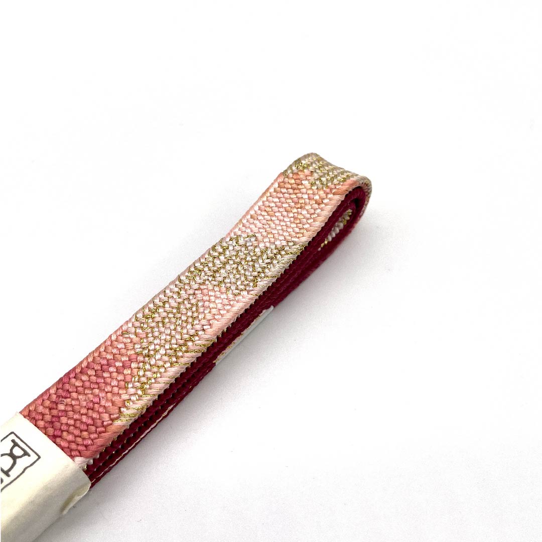 (New old stock) Obijime (belt fastener) Pure silk, quarter cord, scarlet, Goshima cord, Edo braid, metallic thread used, length 159cm, width 1.5cm, semi-formal, S rank, red, 1135000932912