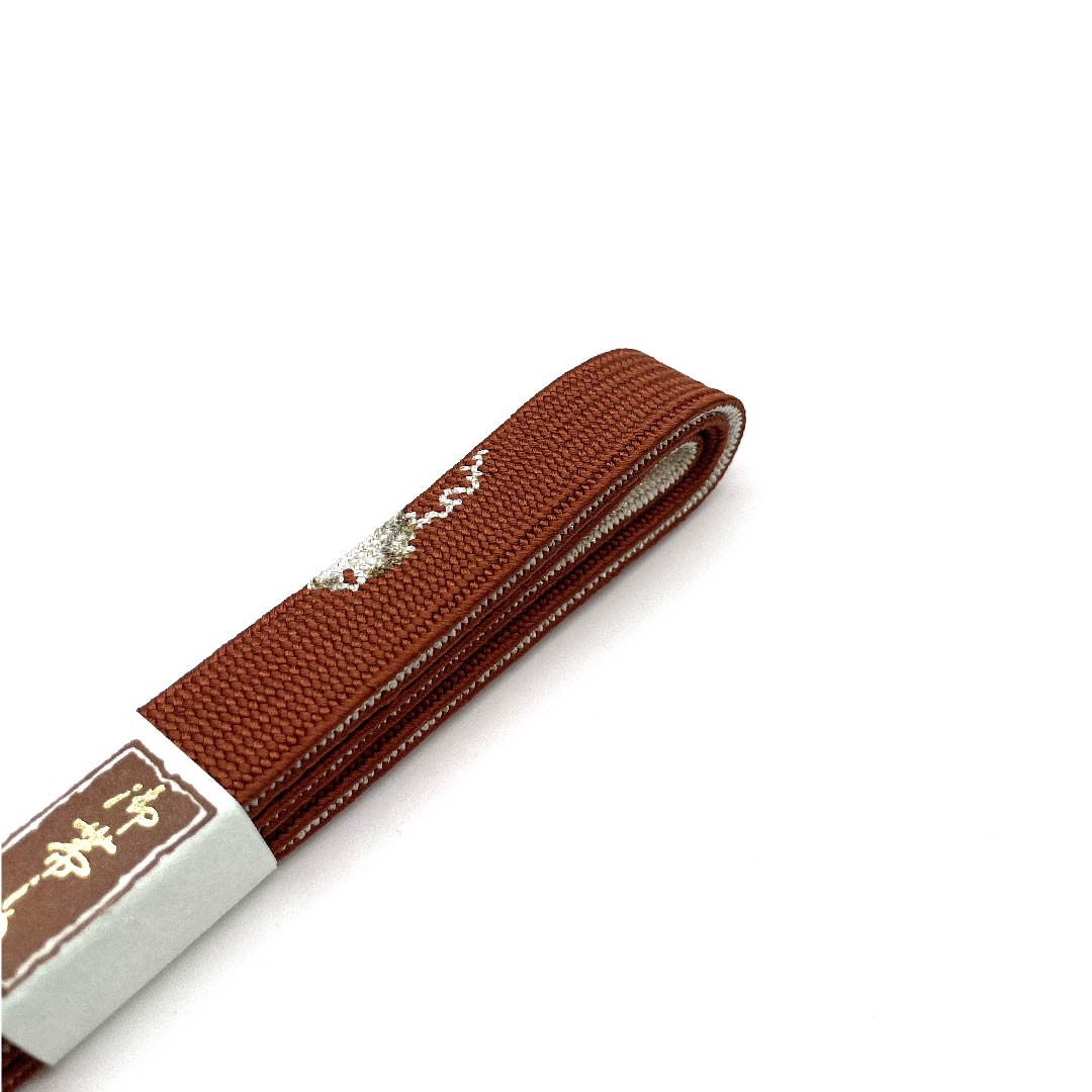 (新古品) 帯締め 正絹 四分紐 赤蘇芳色(あかすおういろ) 金属糸使用 翠嵐工房 金彩 長さ約162cm 幅約1.5cm セミフォーマル Sランク 茶系 1135001702914