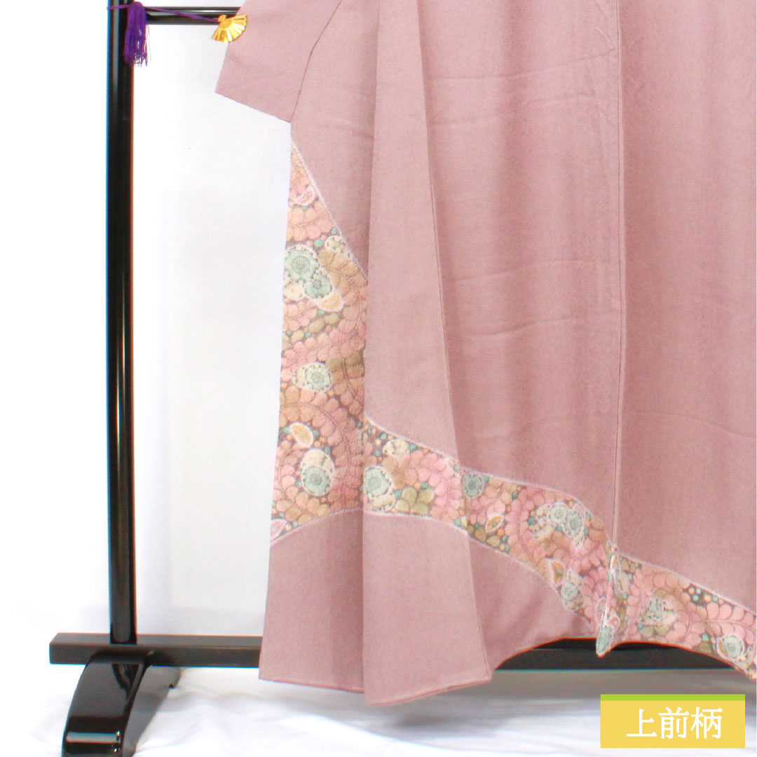 訪問着 正絹 袷 身丈157cm 裄丈66.5cm 葡萄色(えびいろ) 辻ヶ花 パールトーン加工 Aランク 紫系 1112005863320