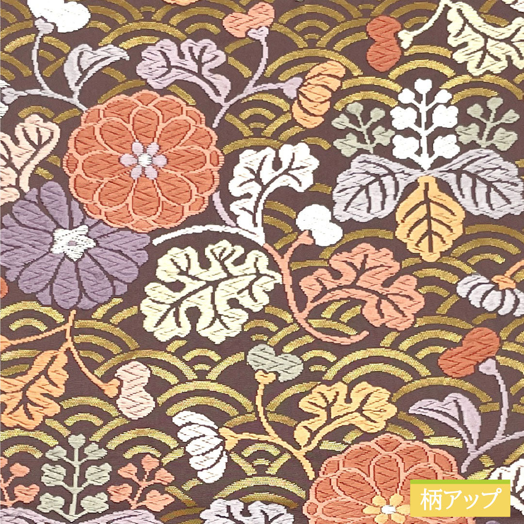 袋帯 正絹 Aランク 紅消鼠色(べにけしねずいろ) 唐織 慶長柄 帯丈424cm 六通 セミフォーマル 紫系 1123016543320