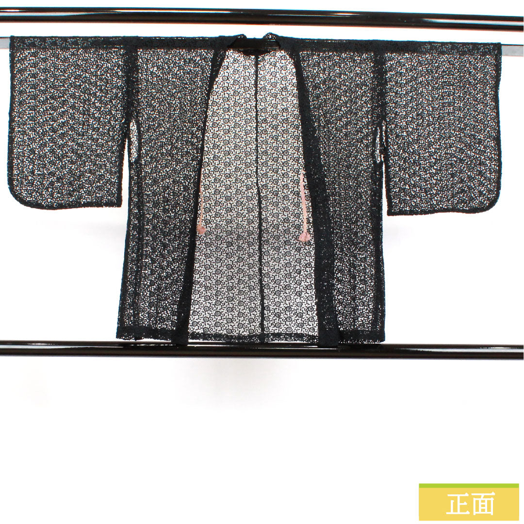 Haori (cotton kimono) Length 74cm Sleeve length 62cm Lace Abstract pattern S rank Single layer Black 1117000752910
