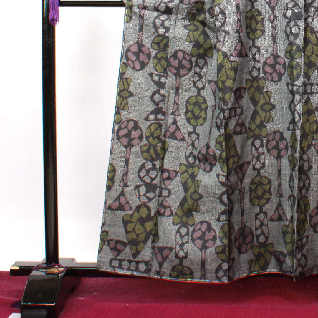 Oshima Tsumugi, Length 159cm, Sleeve length 67cm, with basting thread, Warp and weft ikat, Abstract pattern, Pure silk, S rank, Lined, Black, 1116002522310