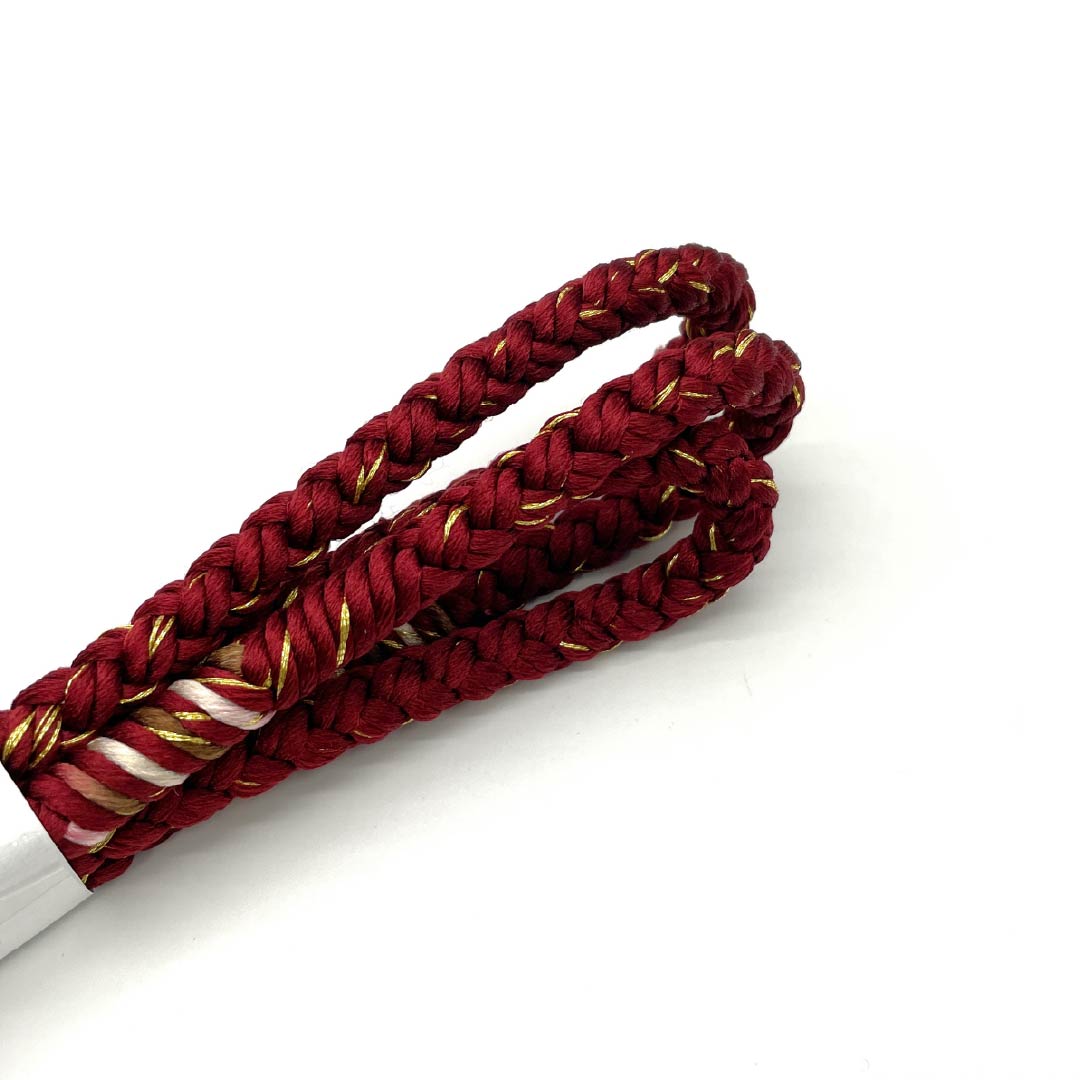 帯締め 正絹 Sランク 海老色(えびいろ) 丸組 長さ約164cm 幅約1cm セミフォーマル 赤系 1135005892312